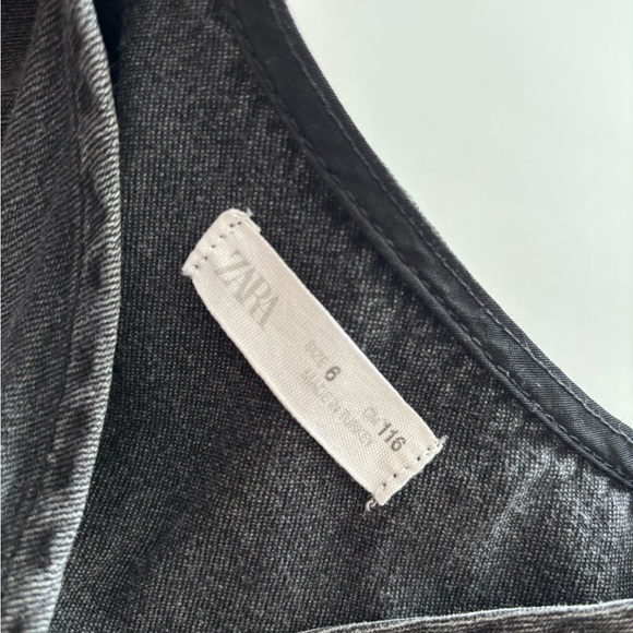 Zara Girl Black Denim Wrap Dress Size 6 EUC - Picture 3 of 8